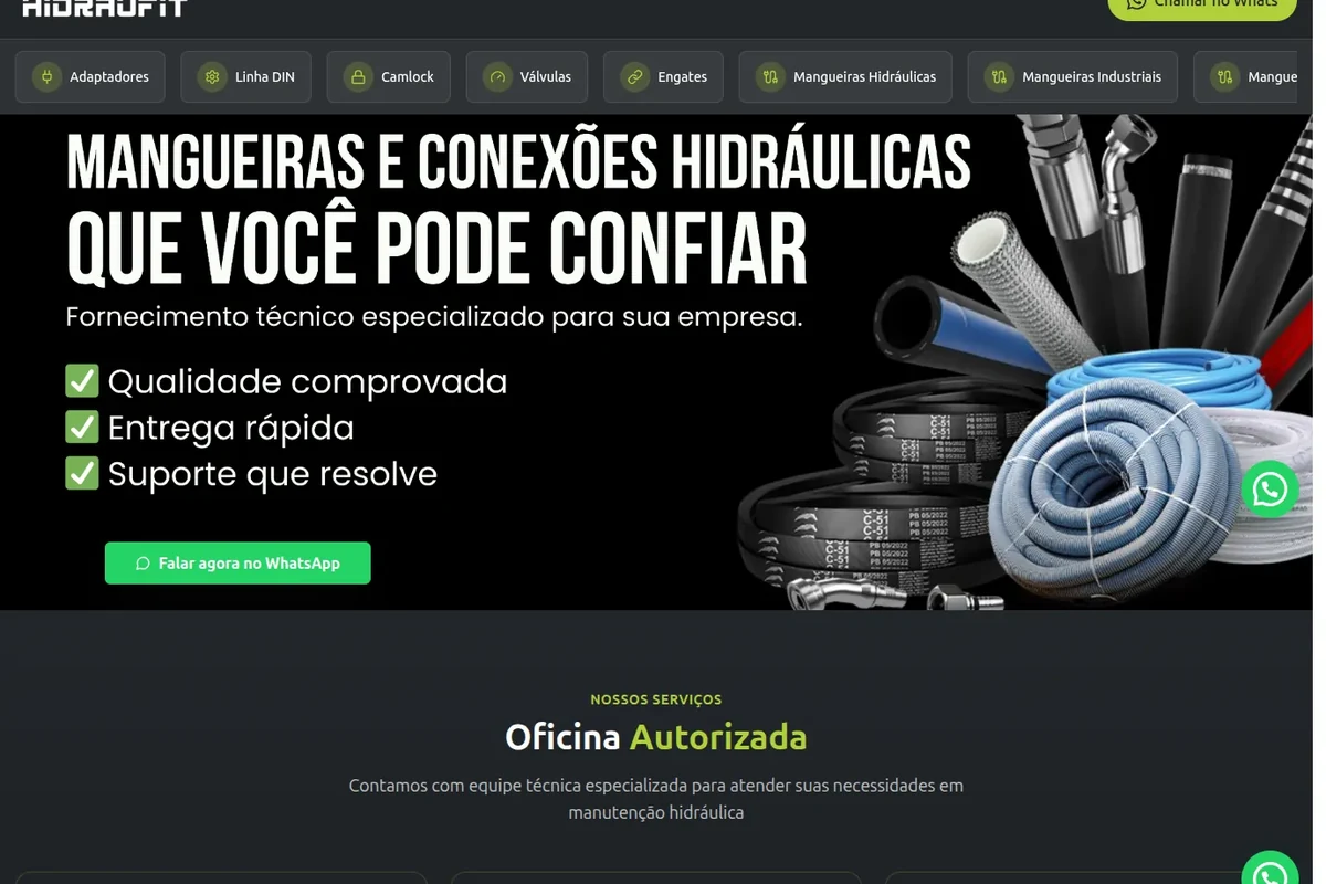 Miniatura do site Hidraufit, projeto desenvolvido pela RSulWeb