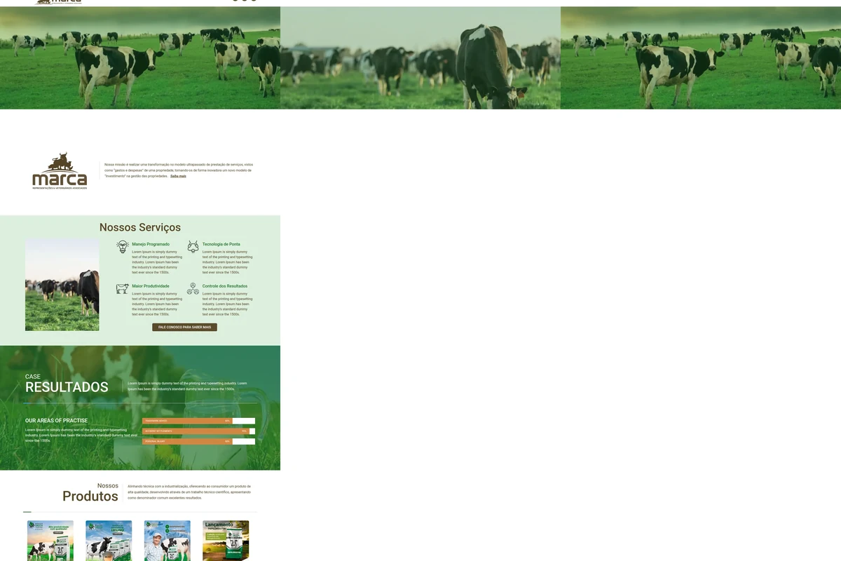 Miniatura do site Marca Veterinários, projeto desenvolvido pela RSulWeb