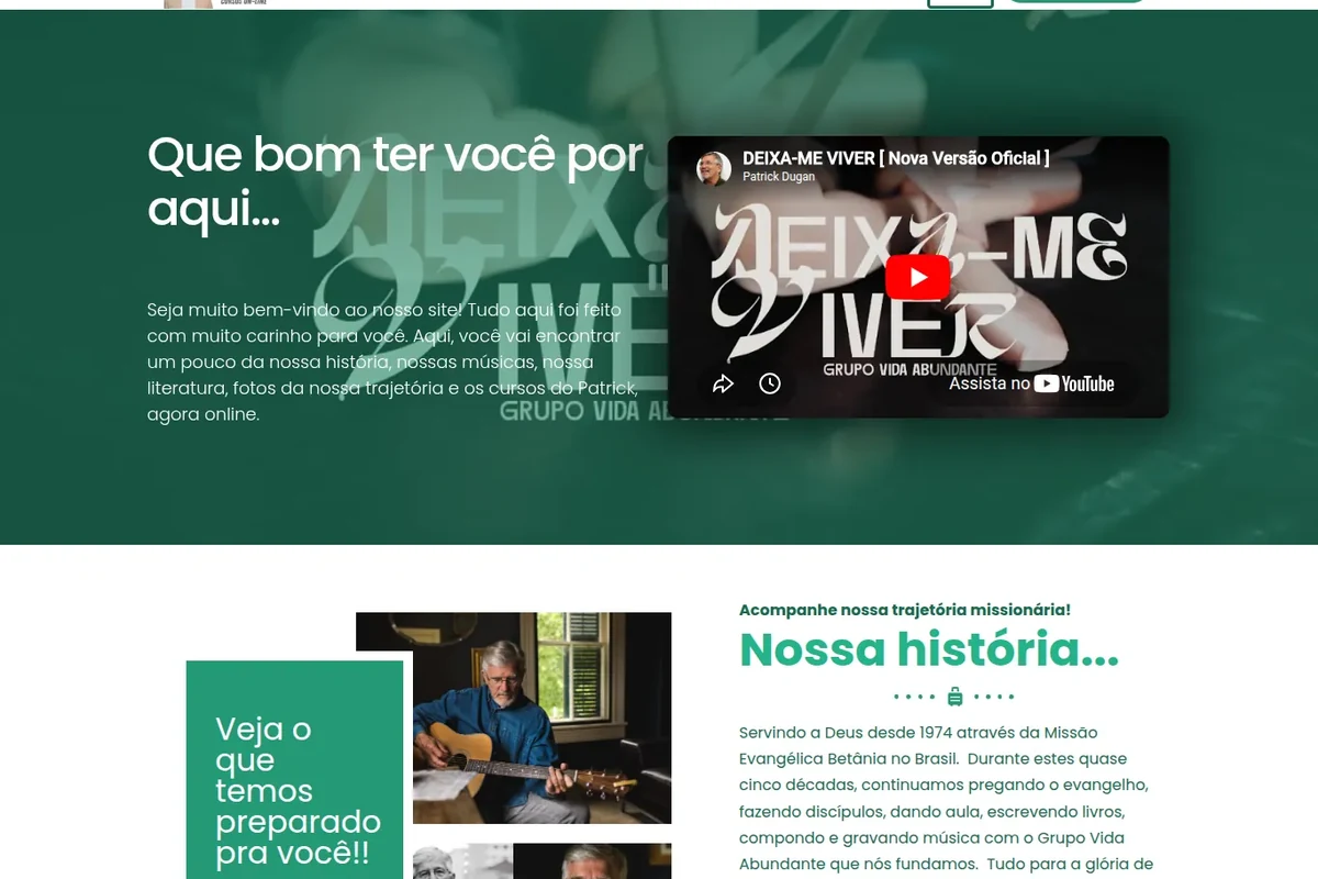 Miniatura do site Patrick Dugan, projeto desenvolvido pela RSulWeb
