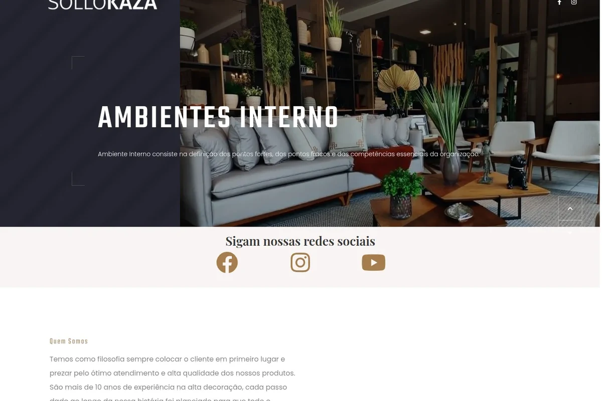 Miniatura do site Sollo Kaza no portfólio da RSulWeb